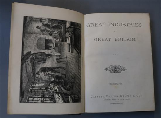 Great Industries of Great Britain, 3 vols, green leather, illustrated , Cassell Petter Galpin and Co, London